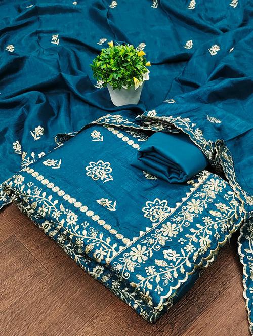 embroidered unstitched suit set - 21167711 - Very Small Image - 1