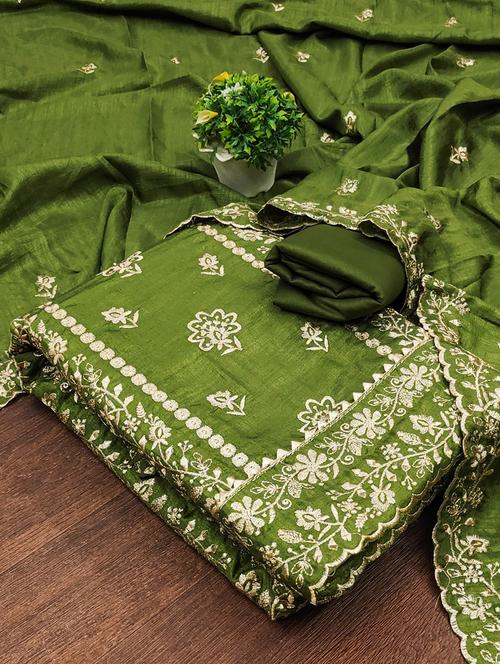embroidered unstitched suit set - 21167713 - Very Small Image - 1