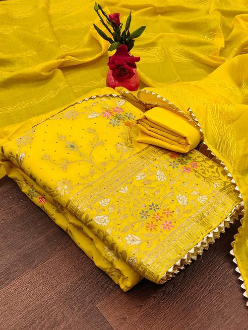 self design unstitched suit set - 21167730 - Very Small Image - 1