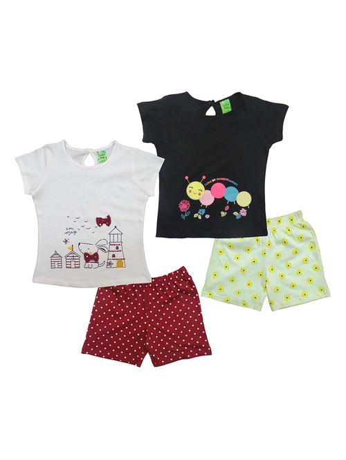 girls graphic printed shorts set combo - 21167922 - Very Small Image - 1