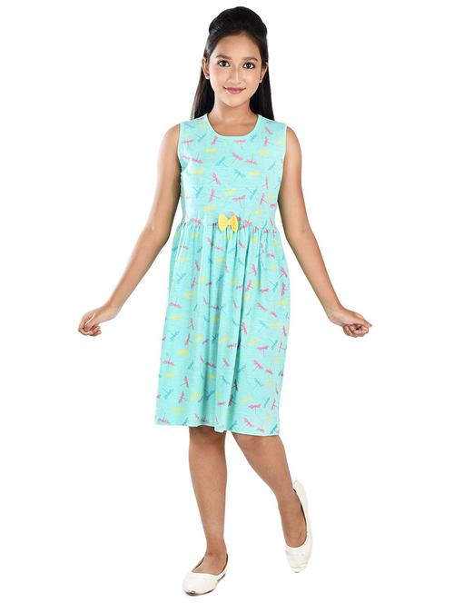 girls round neck printed frock - 21168060 - Very Small Image - 1