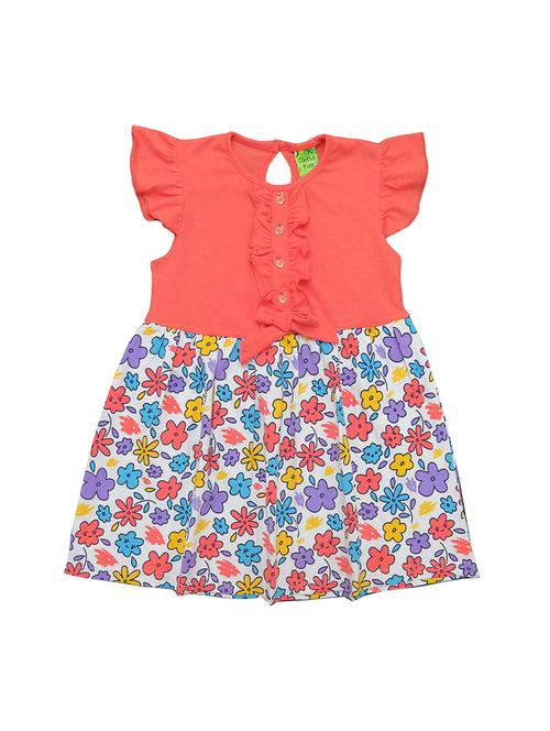 girls round neck printed frock - 21168078 - Very Small Image - 1
