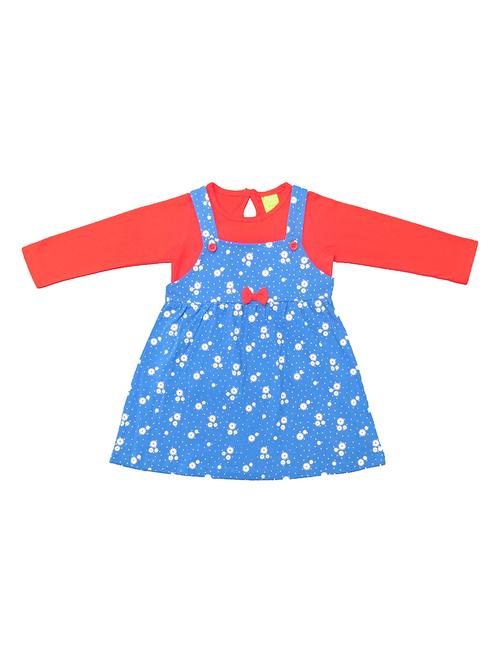 girls round neck printed frock - 21168102 - Very Small Image - 1
