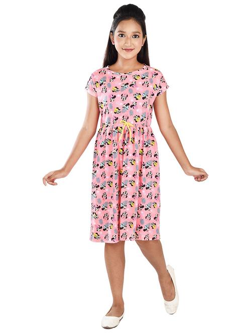 girls round neck printed frock - 21168133 - Very Small Image - 1