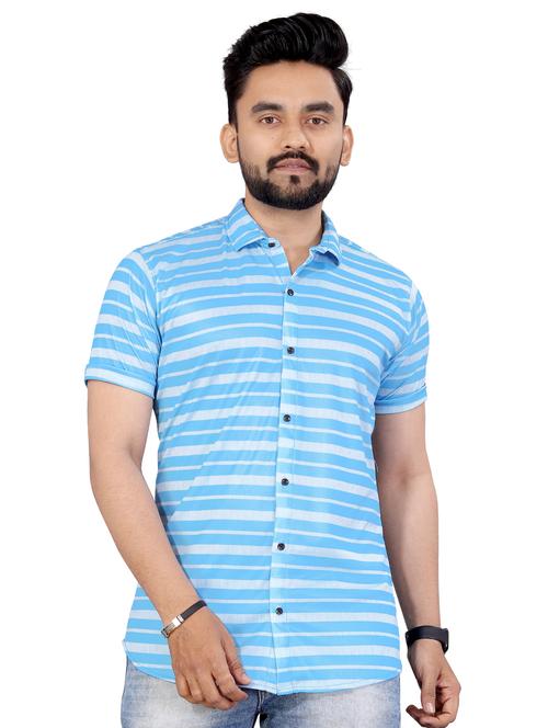 men striped cotton casual shirt - 21168178 - Very Small Image - 1