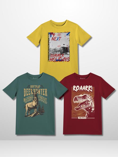 boys pack of 3 printed t-shirts - 21168504 - Very Small Image - 1