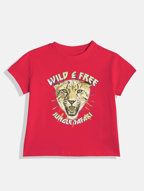 kids front print round neck tee - 21168538 - Very Small Image - 1