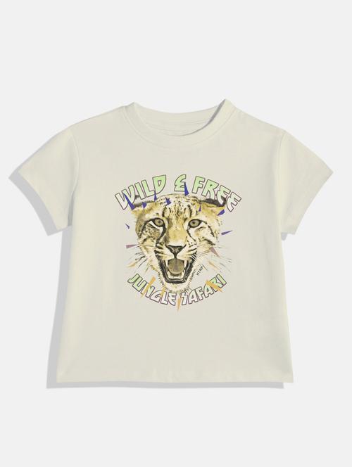 kids front print round neck tee - 21168539 - Very Small Image - 1