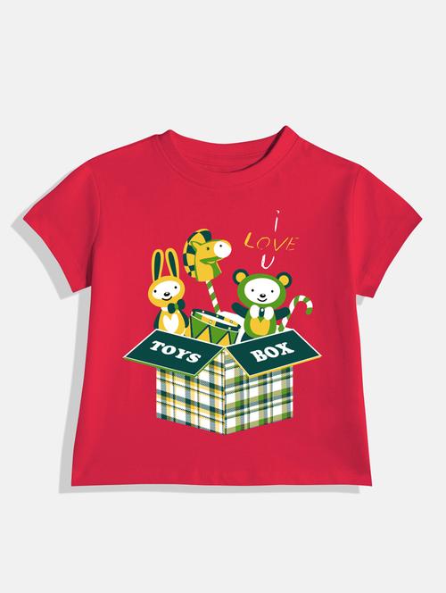 kids front print round neck tee - 21168548 - Very Small Image - 1