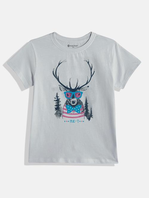 kids front print round neck tee - 21168560 - Very Small Image - 1