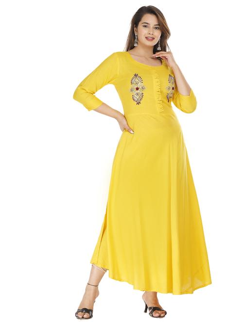 women three quarter sleeve ethnic dress - 21170679 - Very Small Image - 1