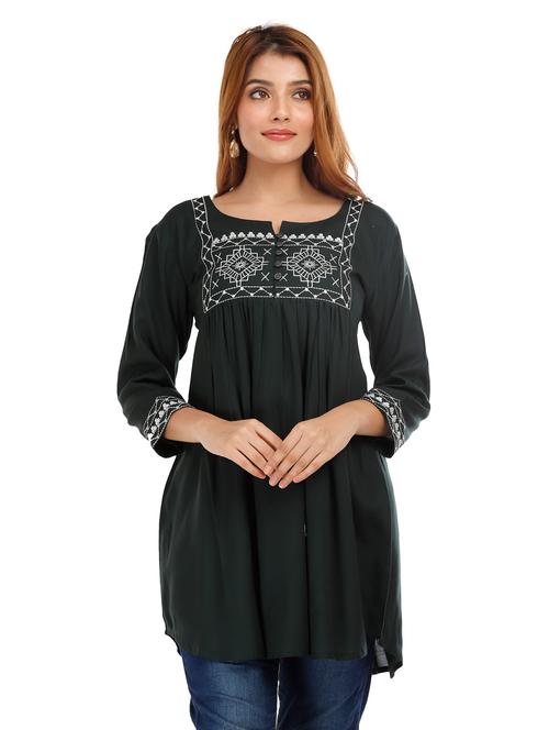 black viscose straight kurta - 21170812 - Very Small Image - 1