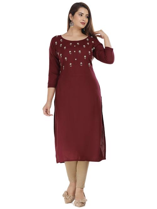 women self design straight kurta - 21170901 - Very Small Image - 1