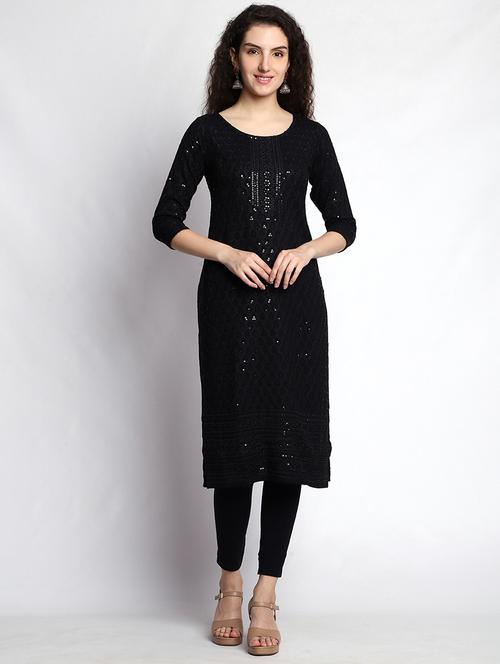 women self design straight kurta - 21170928 - Very Small Image - 1