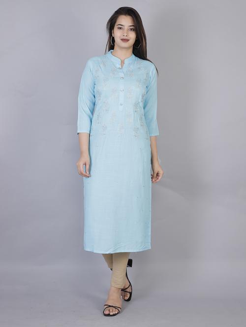 women self design straight kurta - 21171032 - Very Small Image - 1