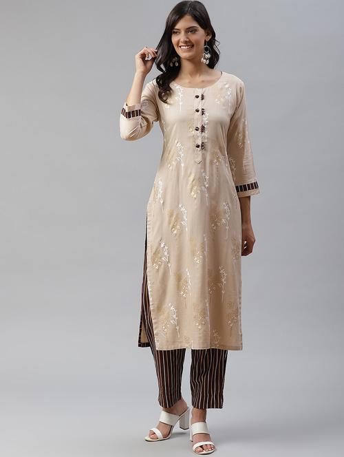 women floral printed kurta palazzo set - 21171152 - Very Small Image - 1