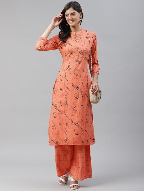 women floral printed kurta palazzo set - 21171158 - Very Small Image - 1
