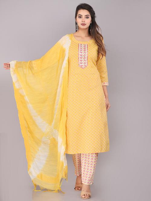 women kurta pant set with dupatta - 21171289 - Very Small Image - 1