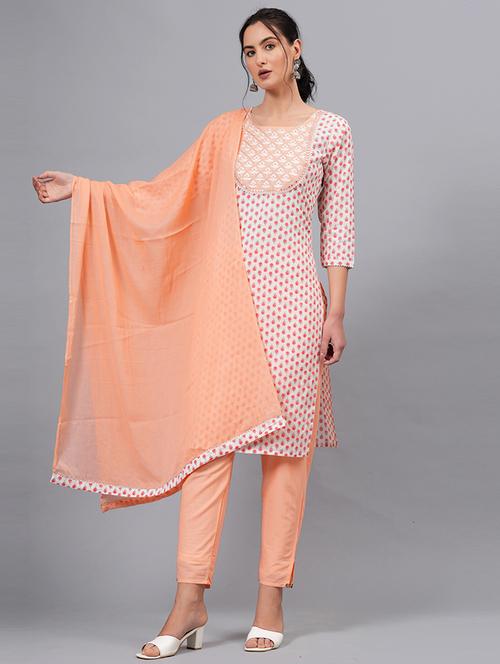 women printed kurta and pant with dupatta set - 21171465 - Very Small Image - 1