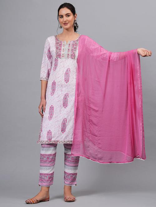 women white kurta pant set with dupatta - 21171704 - Very Small Image - 1