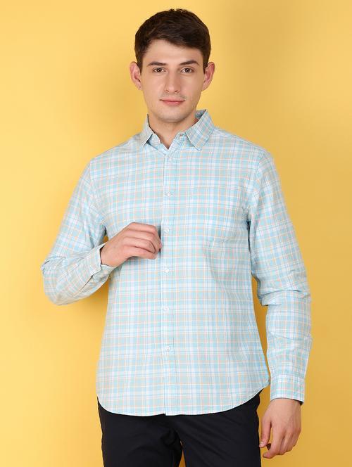 light blue checkered casual shirt - 21172032 - Very Small Image - 1