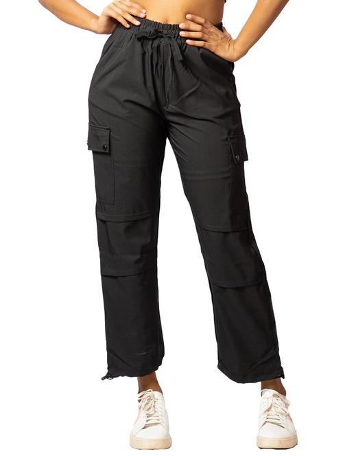 black cotton blend cargos trouser - 21173391 - Very Small Image - 1