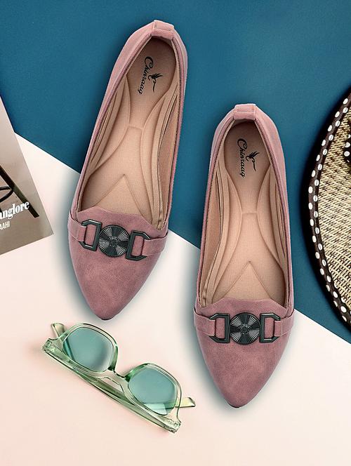 peach synthetic slip on ballerina - 21173568 - Very Small Image - 1