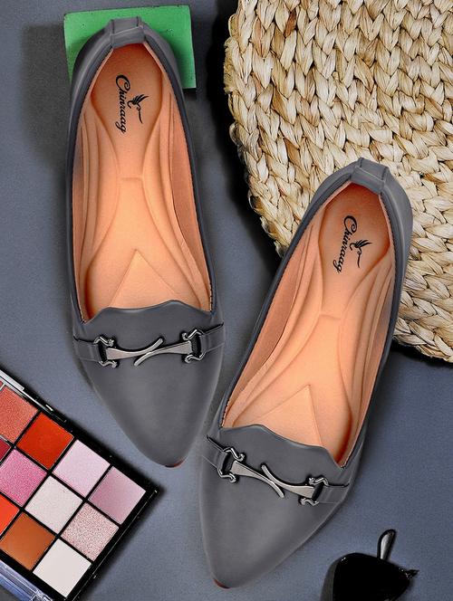 grey synthetic slip on ballerina - 21173570 - Very Small Image - 1