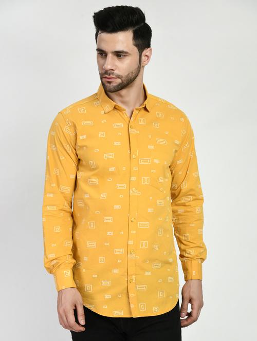 yellow printed casual shirt - 21173873 - Very Small Image - 1