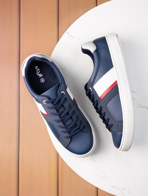 navy blue lace up sneakers - 21174624 - Very Small Image - 1