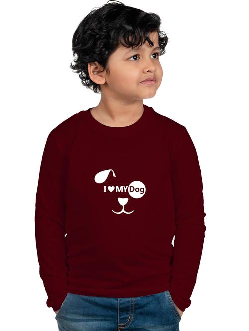 unisex maroon cotton blend t-shirt - 21175596 - Very Small Image - 1