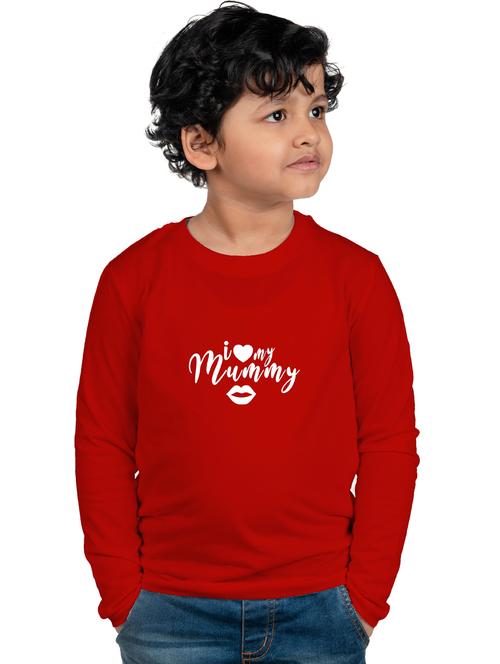 unisex red cotton blend t-shirt - 21175632 - Very Small Image - 1