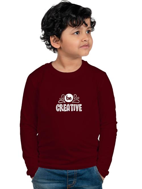 maroon cotton blend t-shirt - 21175858 - Very Small Image - 1