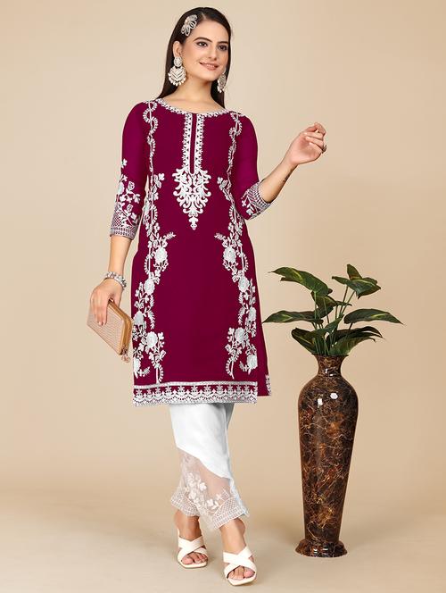embroidered kurta pant set - 21176202 - Very Small Image - 1