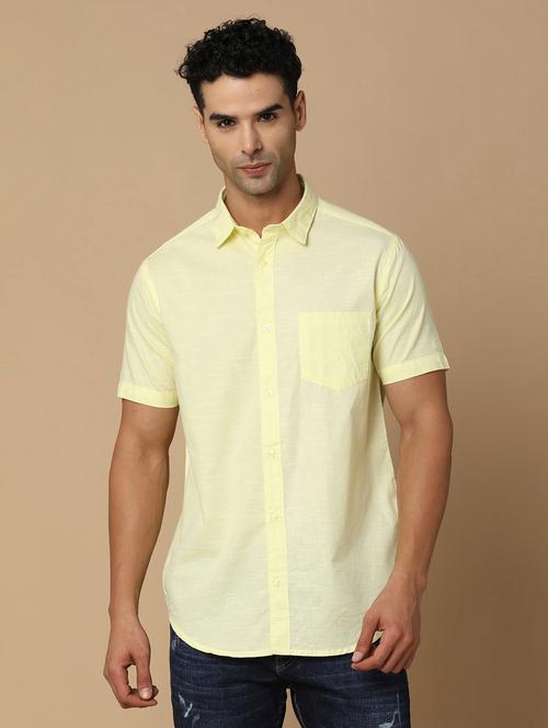 yellow cotton casual shirt - 21177066 - Very Small Image - 1