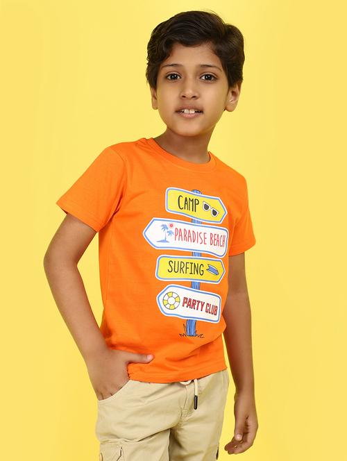 kids boy printed round neck t-shirt - 21177176 - Very Small Image - 1