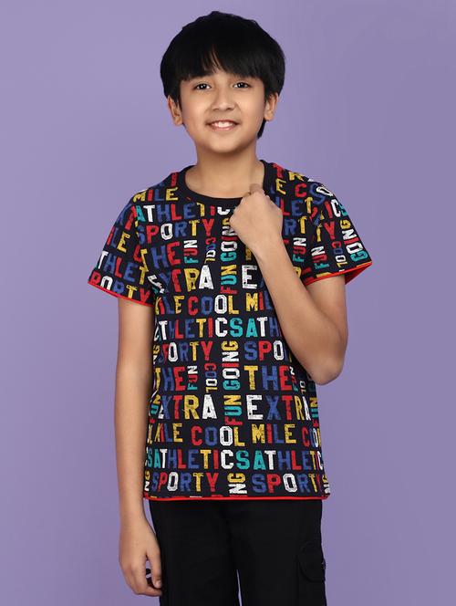 kids boy printed round neck t-shirt - 21177181 - Very Small Image - 1