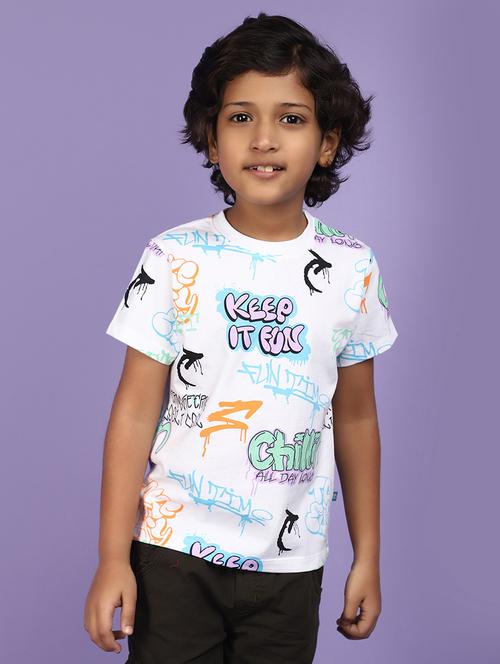 kids boy printed round neck t-shirt - 21177182 - Very Small Image - 1