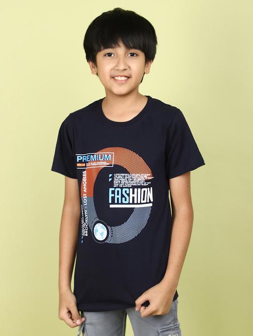 kids boy printed round neck t-shirt - 21177196 - Very Small Image - 1
