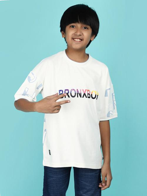 boys printed white cotton t-shirt - 21177262 - Very Small Image - 1