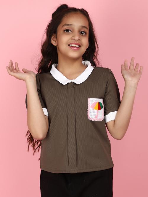 girls peter pan neck short sleeves tops - 21177491 - Very Small Image - 1