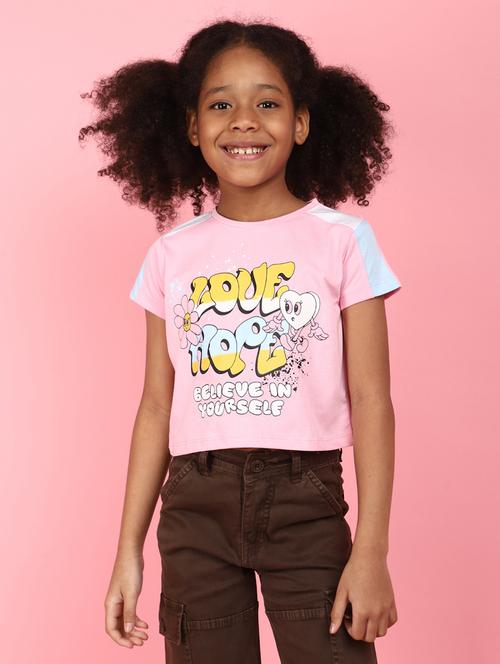girls round neck short sleeves tees - 21177507 - Very Small Image - 1
