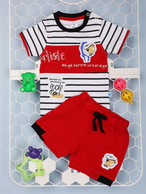 kids striped shorts twin set - 21177585 - Very Small Image - 1