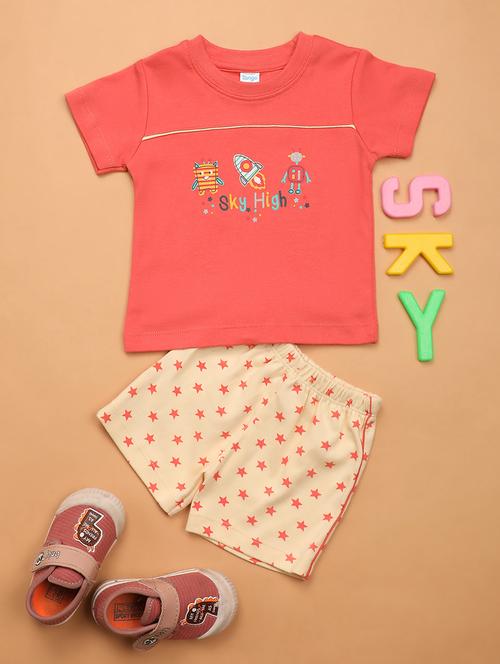 coral printed cotton shorts set - 21177656 - Very Small Image - 1