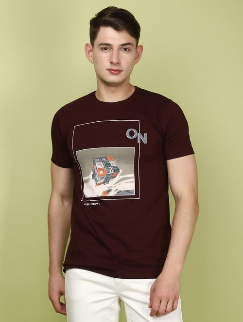 men front print round neck t-shirt - 21177806 - Very Small Image - 1
