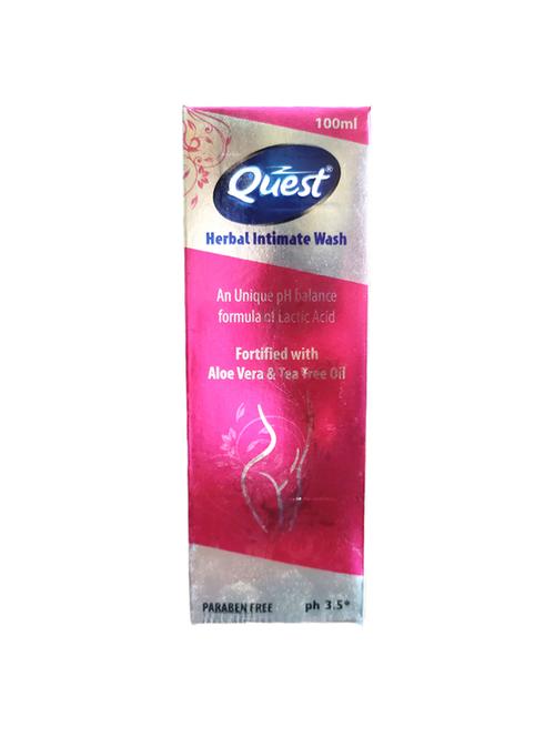 quest herbal intimate wash an unique ph balance formula of lactic acid fortified with aloe vera & tea tree oil - 21178278 - Very Small Image - 1