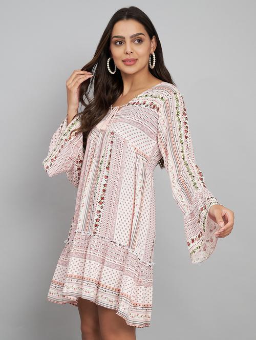 white rayon a-line dress - 21178789 - Very Small Image - 1