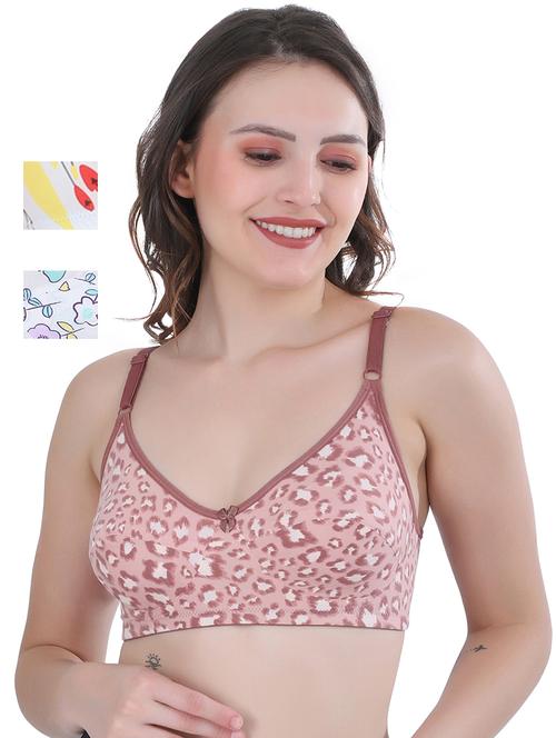 pack of 3 multi colored polyamide regular bra - 21179017 - Very Small Image - 1
