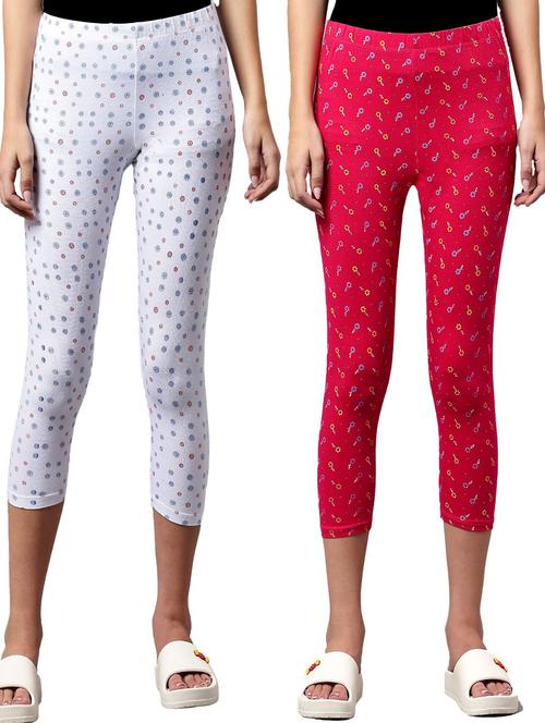 pack of 2 multi colored printed mid rise capri - 21179380 - Very Small Image - 1