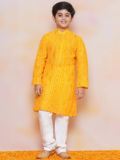 mustard printed kurta sets - 21179602 - Very Small Image - 1